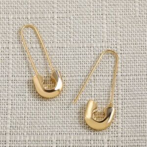 Gold Safety Pin Earrings